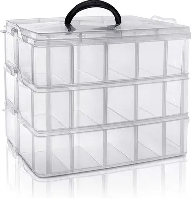 Obrázek produktu pro Průhledný plastový box, 30 přihrádek, třídicí box na hračky, šperky, korálky