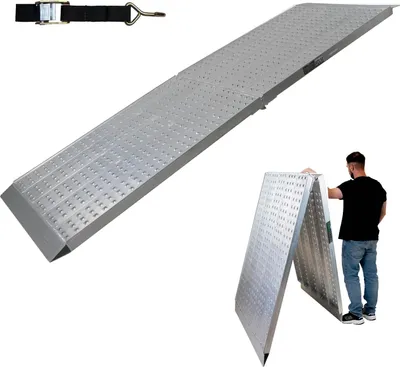 Produktbild von TRUTZHOLM Alu Auffahrrampe extralang 300 cm extrabreit 70 cm klappbar 400 Kg Verladerampe Eventrampe