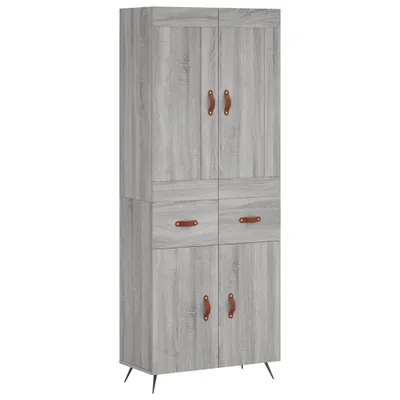 Obrázek produktu pro Skříň highboard šedá sonoma 69,5 x 34 x 180 cm kompozitní dřevo
