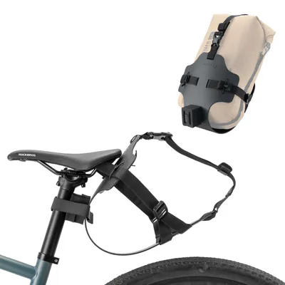 Productafbeelding van Bagagedrager voor zadelbags, waterdichte bevestiging voor bagagetassen, achterbagagedrager, geschikt voor mountainbikes en racefietsen, zwart