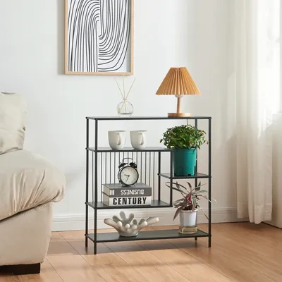 Zdjęcie produktu dla Stolik konsolowy 'Beesel' metalowy 65,5 x 60 x 20 cm czarny