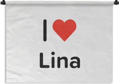 Produktbild von MuchoWow® Wandteppich Wandbehang Ich liebe - Lina - Mädchen 90x67.5 cm Tapisserie Dekoration Wandtuch - Fototeppich - Wand-Skulpturen