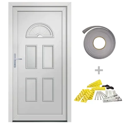 Image de vidaXL Porte d'entrée blanche 98x208 cm PVC