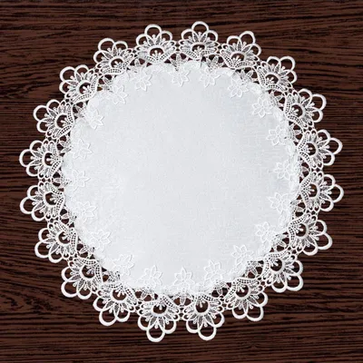 Produktbild von Runde Tischdecke mit Blumenstickerei 58,4 cm Polyester