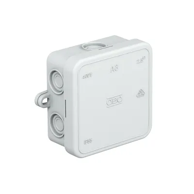Produktbild von OBO A 8 Kabelabzweigkasten 75x75x36 PE lichtgrau RAL7035 2000016