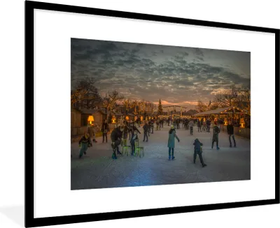 Produktbild von MuchoWow® MuchoWow® Gerahmtes Poster Weihnachten - Weihnachtsbeleuchtung 90x60 cm - Poster mit zchwarzem Bilderrahmen - Wanddekoration - Fotos