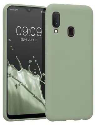 Produktbild von kwmobile Handyhülle für Samsung Galaxy A20e Hülle - TPU Case - Kabelloses Laden - Schutzhülle Cover in Graugrün