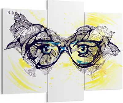 Produktbild von Bild auf Leinwand - Leinwandbild - Person Auge Schatten Dekoration - 130x100cm - Wand Bild - Wanddeko - Leinwanddruck - Bilder - Kunstdruck - Leinwand bilder - Wandkunst - CB130x100-3028