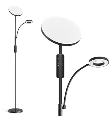 Produktbild von LED Stehlampe BWL-FL-0001 - 2-flammig - 36W dimmbar - 2700–6500K Farbtemperatur - 10 Helligkeitsstufen - mit Fernbedienung