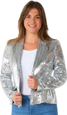 Obrázok produktu pre Strieborné flitrové sako Suitmeister - M (40)