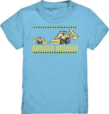 Produktbild von Bagger Großer Bruder T-Shirt – Sky Blue / 122/128 (7-8)