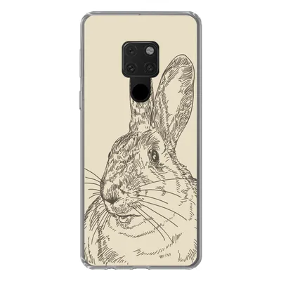 Produktbild von MuchoWow® Handyhülle Schutzhülle Hülle für Huawei P40 Lite Vintage-Illustration eines Kaninchens Silikon Softcase Handy Hülle - Handy