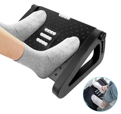 Image de Repose-pieds de bureau - Réglable en 6 hauteurs - Antidérapant - Fonction massage