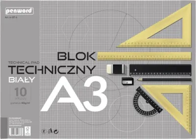 Immagine prodotto di Blocco tecnico A3 Premium bianco 160 g, 10 fogli - Penword
