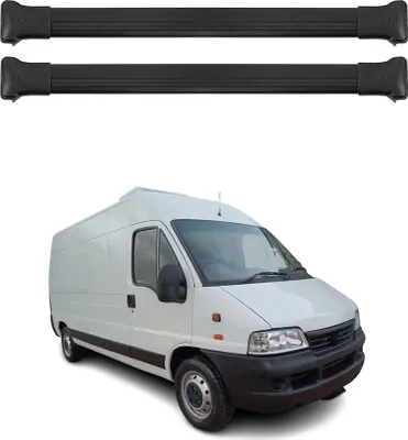 Image de Barres de toit transversales pour Fiat Ducato 2006-2024 Aluminium Noir