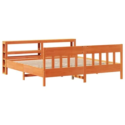 Produktbild von Massivholzbett ohne Matratze Wachsbraun 200x200 Kiefernholz