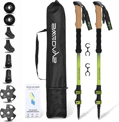 Produktbild von Famanu Wanderstock teleskopisch - Nordic Walking Stöcke - Aluminium - Verstellbar von 63-135 cm