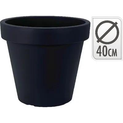 Zdjęcie produktu dla Sadzarka E&K, antracytowa, okrągła Ø 40 cm, doniczka na rośliny do wnętrz zewnętrznych