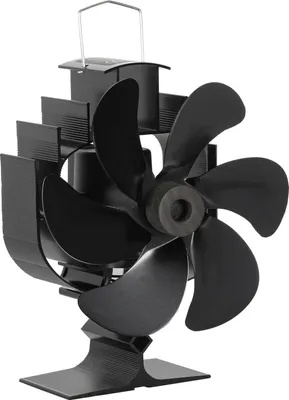 Produktbild von Bettizia Kaminofen Ventilator - Karussell Ofenventilator wärmebetrieben - Kamin Ventilator - Lüfter für Kaminöfen Holzöfen Öfen - 6 Flügel Rotorblätter – Wärmeverteiler ohne Strom – schwarz