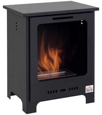 Produktbild von HOMCOM Bioethanol Kamin 0,9 L Ethanol Brenner, 3 Std. Brenndauer, Innenkamin ohne Rauch, Metall, 40 x 30 x 50 cm, Tischkamin für Wohnzimmer & Schlafzimmer