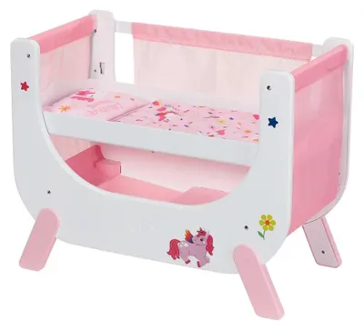 Productafbeelding van BABY born Eenhoornbed, bed voor poppen, geschikt voor kinderen vanaf 3 jaar