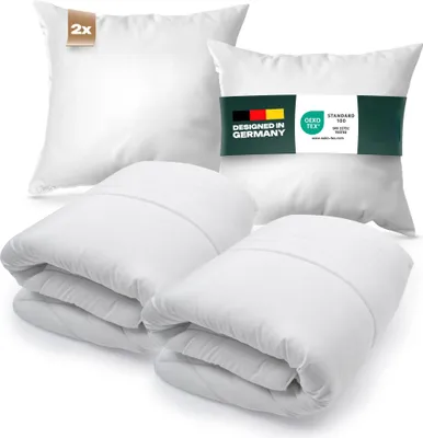 Produktbild von 4er Pack Bettenset Ganzjahresdecke Steppbettdecke  155x220 cm Set inkl. Kopfkissen 80 x 80 cm