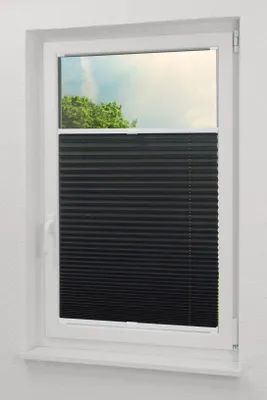 Produktbild von Lysel - Qualitätsplissee Crush Tageslicht graphitschwarz  - Plissee in der Größe (Bx H) 60cm * 130cm