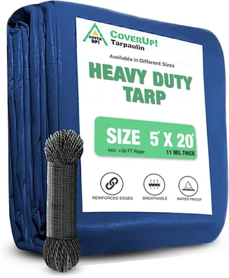 Imagen del producto de Lona impermeable, resistente a los rayos UV, de 2 x 2 metros, con un peso de 120 g/m², ideal para jardín y camping