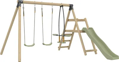 Produktbild von Schaukelstation mit 2 Schaukeln und Doppelsitz AJONC Braun H190cm