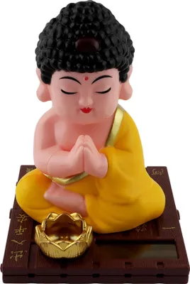 Produktbild von Solarbetriebenes Wackel-Buddha-Figur, gelb