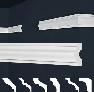 Produktbild von MARBET DESIGN Stuckleisten XPS Styropor weiß - Wandleisten Wandvertäfelung Flachleisten E-Leisten - (2 Meter / 1 Leiste E-18)