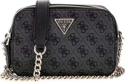 Image de Guess Noelle 4G Logo Mini Crossbody Sacs en similicuir pour femmes en charbon - undefined / charbon
