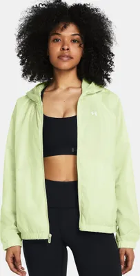Imagen del producto de Chaqueta cortavientos Under Armour Rival Sport, color verde, talla S (mujer)