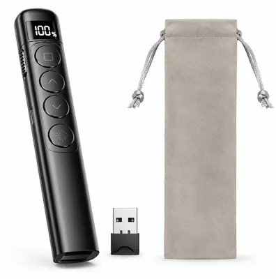 Produktbild von Kabelloser Presenter Laserpointer Präsentationsfernbedienung 2.4G USB-C Clicker mit LED Display für Büro Vortrag