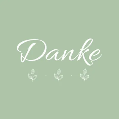 Produktbild von Servietten Papier 33x33cm Danke 20 Stück Grün / Weiß