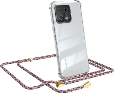 Produktbild von EAZY CASE Handykette kompatibel mit Xiaomi 13, Handyhülle mit Umhängeband, Handykordel, Schutzhülle Clear, Band in Rot