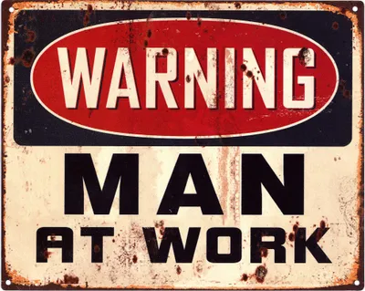Produktbild von Moritz Deko Blechschild Warning Man at Work Retro Geschenk-Idee aus Metall Vintage-Design zur Dekoration