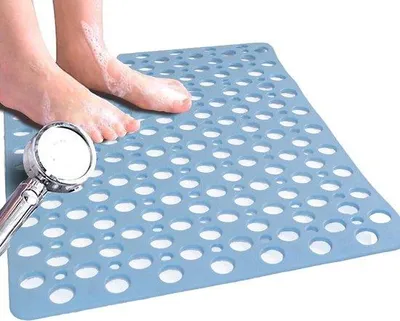 Produktbild von Famanu Duschmatte Antirutsch - Schimmelbeständig TPE - 53 x 53 cm - Blau