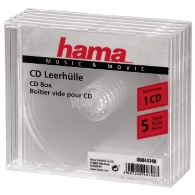 Immagine prodotto di Hama - Custodia per CD - capacità: 1 CD - trasparente (confezione da 5)