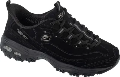 A single black Skechers Slip-Ins sneaker is shown from a side-diagonal angle against a white background.