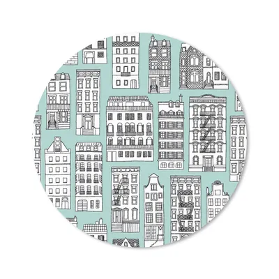 Produktbild von MuchoWow® Mauspad Mousepad Muster - Häuser - Skandinavisch 50x50 cm - Mousepads - Maus Mat - Pad - Mausunterlage - Vinyl