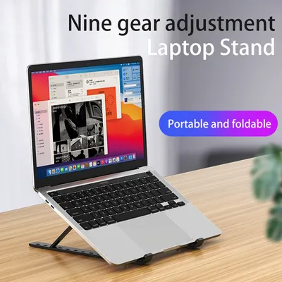 Produktbild von ["Faltbare Laptop Stand Tragbare Notebook Unterstützung Laptop MacbooK Halter Einstellbare Kühlung Halterung für Tablet & Laptop Zubehör, Schwarz"],