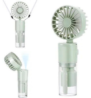 Produktbild von Handventilator mit Wassernebel 4000mAh USB 4 Geschwindigkeiten Grün