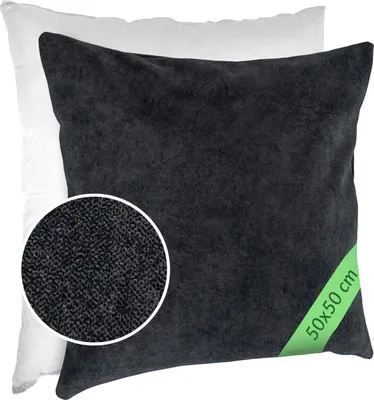 Produktbild von Dekokissen MAGIC atmungsaktiv mit Füllung Kissenbezug Velour mit Reißverschluss 50x50cm einfarbig Meliert-Optik UNI Anthrazit