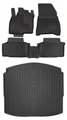 Productafbeelding van Rubberen automatten + kofferbakmat voor Dacia Duster III vanaf 2024 (SUV) – 4-delig, zwart, op maat – Wielganizator