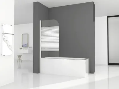 Produktbild von Badewannenaufsatz 1-teilig Aurlane White Elegance 1 75 x 140 cm Klarglas Profilfarbe weiß BWF150W
