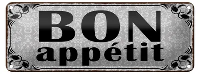 Produktbild von Blechschild Spruch 27x10cm Bon appetit Dekoration