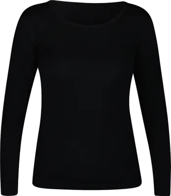 Produktbild von UTENOS Ultraweiches Damen Unterhemd aus Wolle, langärmlig, Schwarz, XXL