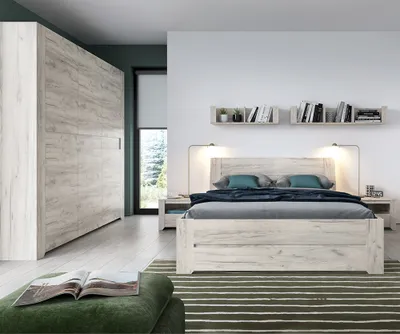 Produktbild von Schlafzimmer Set 6-teilig AMANTEA-129 mit Bett 160x200cm in weiß Eiche