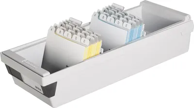 Produktbild von HAN Karteikasten Maße: 13,3 x 12,1 x 35,7 cm (B x H x T) Verwendung für Kartenformat: DIN A7 quer